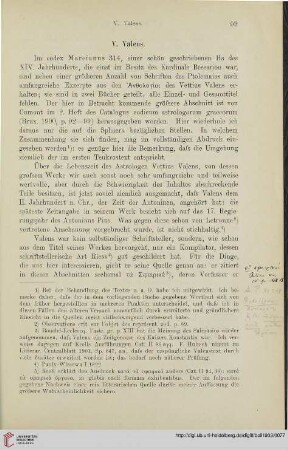 V. Kapitel. Valens