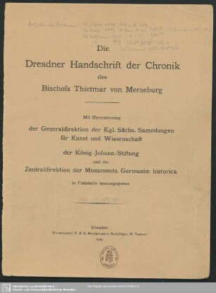 [2]: Die Dresdner Handschrift der Chronik des Bischofs Thietmar von Merseburg