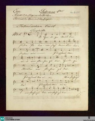 La Fille du régiment. Excerpts. Arr - Don Mus.Ms. 356 : Coro