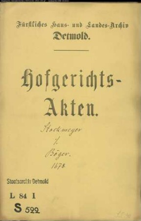 Stocksmeier (früher Bunte), Kord zu Sonneborn gegen Christian Böger zu Alverdissen - Auseinandersetzung bei Abgabe des Hofes