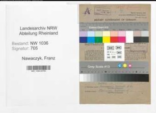 Entnazifizierung Franz Nowaczyk , geb. 20.11.1905 (Bergmann)