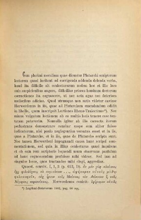 De nonnullis Plutarchi moralium locis ab Herwerdeno tractatis