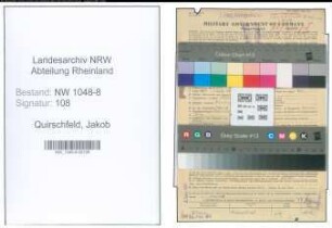 Entnazifizierung Jakob Quirschfeld , geb. 25.07.1897 (Richtmeister)