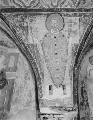 Freskenzyklus mit Szenen aus dem Leben des Heiligen Hermagoras, dem Kreuzigungstod Christi, thronender Madonna und Heiligen — Heiliger Martialis