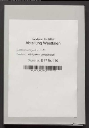 Revenuenetats über das Corpus der Vikarien und Benefiziaten des aufgehobenen Domkapitels Paderborn