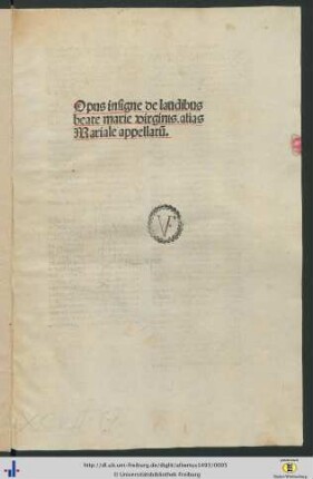 De laudibus Mariae