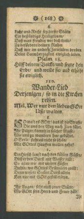 110. Wander-Lied Derjenigen / so in die Kirchen reisen
