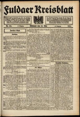 Zweite Ausgabe vom Mittwoch, den 10. Mai 1911.