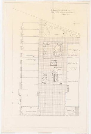 Grünflächen im Einkaufszentrum Charlottenburg-Nord, Berlin: Pflanzplan 1:100