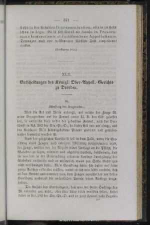 XLII. Entscheidungen des Königl. Ober-Appell.-Gerichts zu Dresden