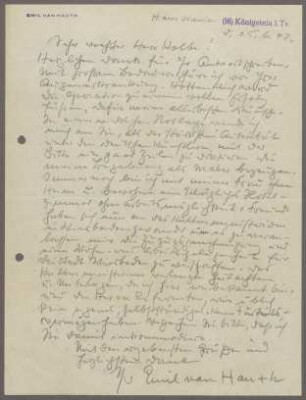 Briefwechsel zwischen Emil Hauth und Georg Kolbe