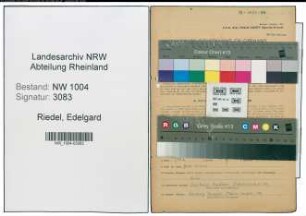 Entnazifizierung Edelgard Riedel , geb. 09.11.1920 (Stenotypistin)