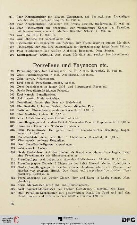 Porzellane und Fayencen etc. (Nr. 300-445)