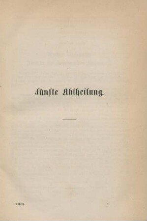 Fünfte Abtheilung. Erster Abschnitt. - Siebenzehnter Abschnitt.