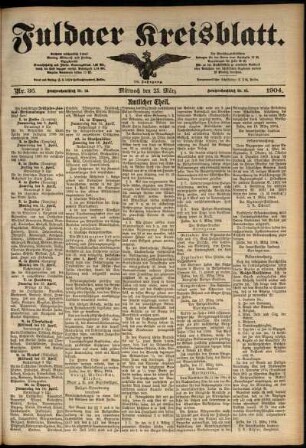 Zweite Ausgabe vom Mittwoch, den 23. März 1904.