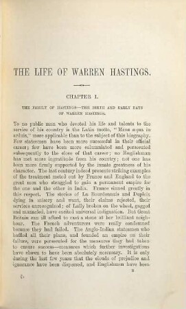 Life of Warren Hastings, First Governor-General of India