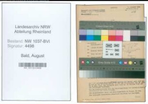 Entnazifizierung August Bald , geb. 14.08.1906 (Elektromonteur)