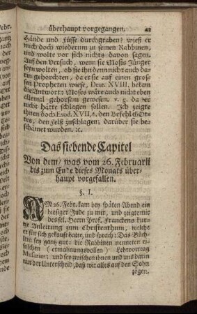 Das siebende Capitel Von dem, was vom 26. Februarii bis zum Ende dieses Monats überhaupt vorgefallen.