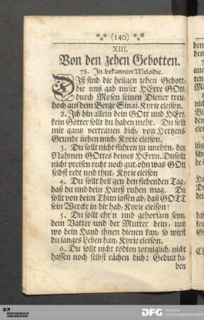 Von den zehen Gebotten.