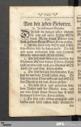 Von den zehen Gebotten.