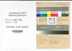 Entnazifizierung Josef Friedrich Clausing , geb. 01.09.1898 (Beamter)