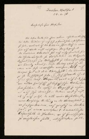 Nr. 28: Brief von Jakob Freudenthal an Paul de Lagarde, Breslau, 24.6.1878