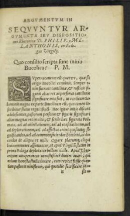 Quo consilio scripta sunt initio Bucolica? P. M.