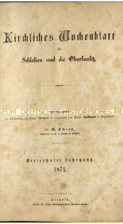 Kirchliches Wochenblatt. 13. Jg. 1871