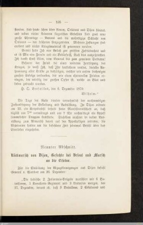 9. Abschnitt: Rückmarsch von Dijon, Gefechte bei Vesoul und Marsch an die Lisaine