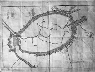 Topografische Übersicht von Brügge mit den vier Stadttoren