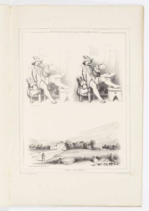 Mann mit Pfeife und Latsch-Martelltal im Vinschgau, Blatt 7 der Folge "Auswahl großer Skizzen und Landschaften"