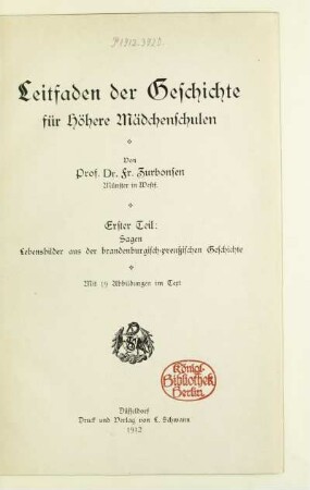 Teil 1: Sagen, Lebensbilder aus der brandenburgisch-preußischen Geschichte