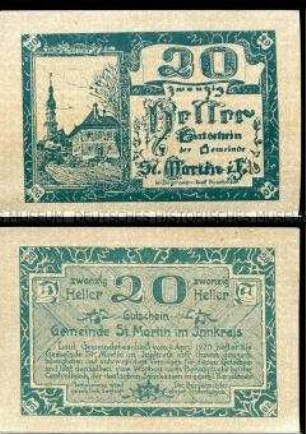 St. Martin im Innkreis, Oberösterreich 20 Heller