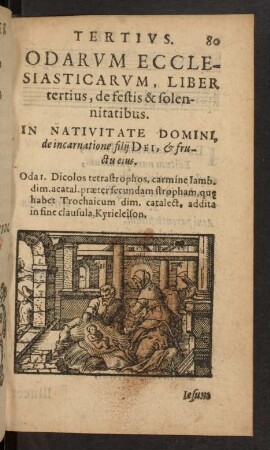 Odarum Ecclesiasticarum, Liber tertius, de festis & solennitatibus.