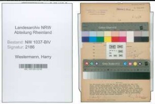 Entnazifizierung Harry Westermann , geb. 06.04.1909 ()