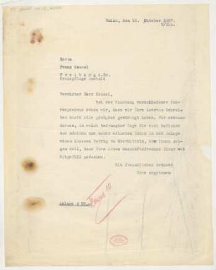 Brief an Franz Kessel : 19.10.1927
