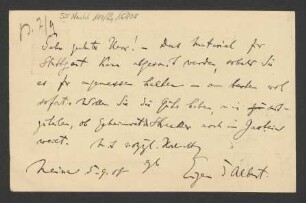Brief an B. Schott's Söhne : 05.09.1908