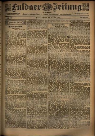 Zweite Ausgabe vom Samstag, den 28. Juni 1902.