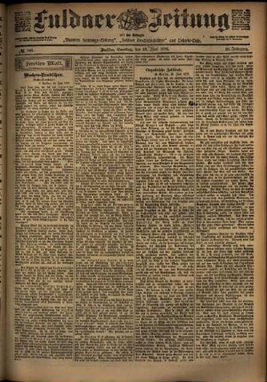 Zweite Ausgabe vom Samstag, den 28. Juni 1902.