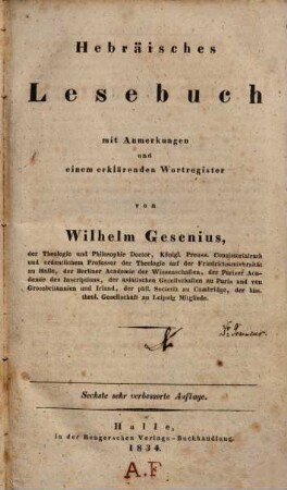 Hebräisches Lesebuch : mit Anmerkungen und einem erklärenden Wortregister