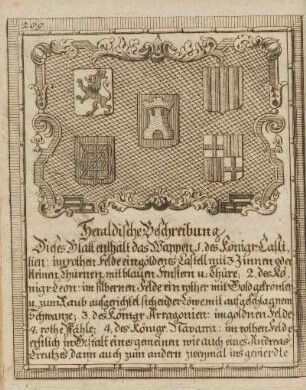 [Heraldische und Historische Beschreibung des Königreichs Castilien]