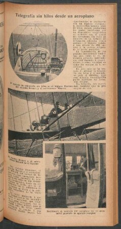 Telegrafía sin hilos desde un aeroplano