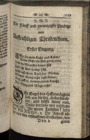 Die Fünff und zwantzigste Predigt vom Auffrichtigen Christenthum.