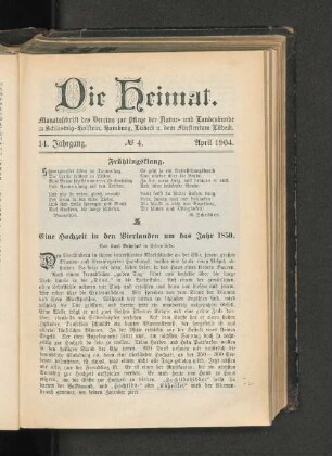 14. Jahrgang. No. 4. April 1904.