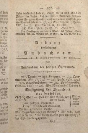 Anhang verschiedener Andachten.