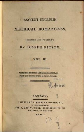 Ancient Engleish metrical romanceës, 3