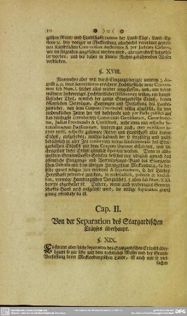 Cap. II. Von der Separation des Stargardischen Cräyses überhaupt