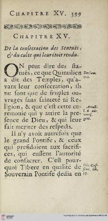 Chapitre XV: De la consecration des statues, & du culte qui leur étoit rendu