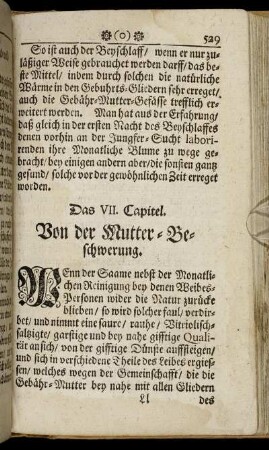 Das VII. Capitel. Von der Mutter-Beschwerung.