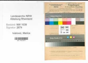 Entnazifizierung Marica Ivanovic , geb. 18.01.1908 ()